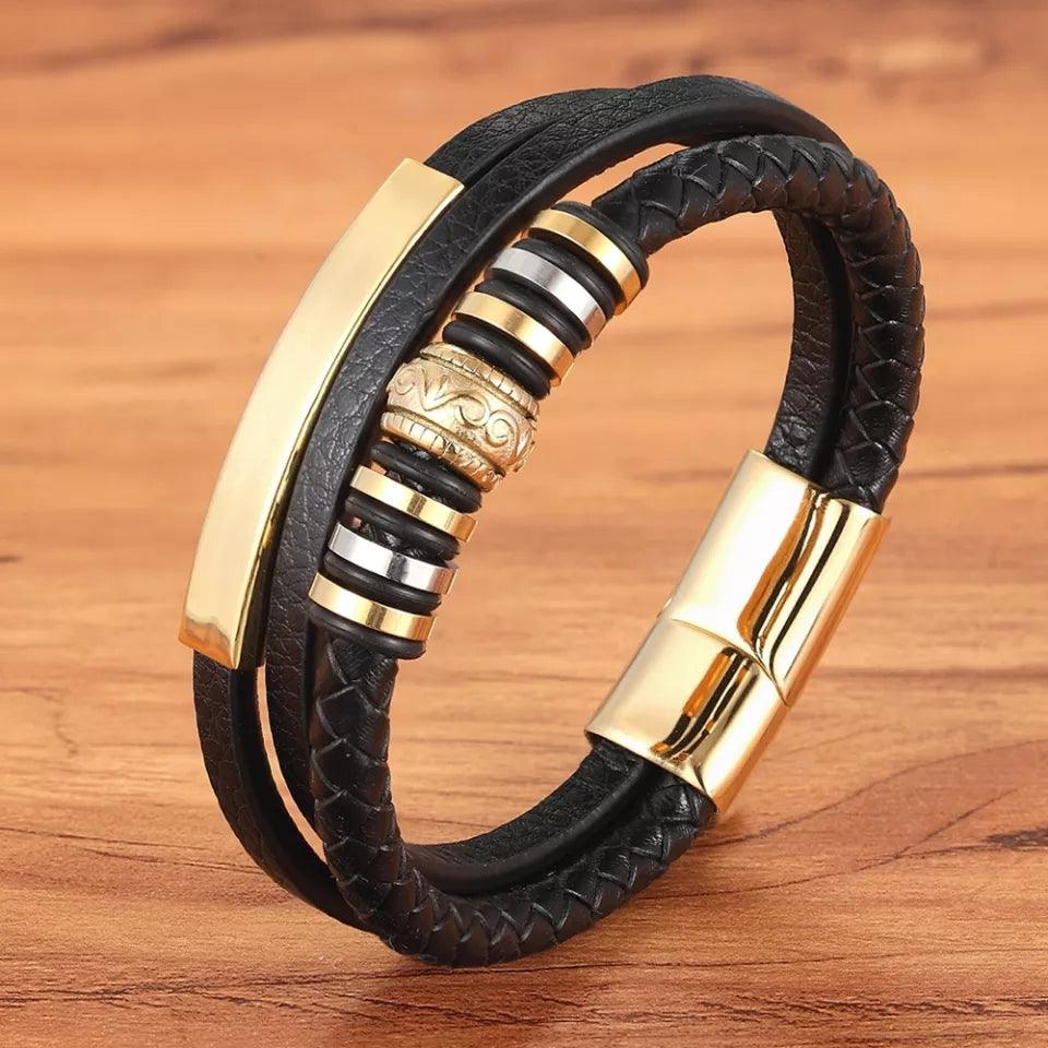 Pulseira de Couro Masculina - Lumero
