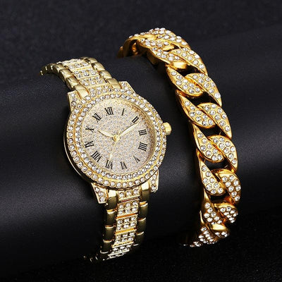 Relógio Feminino Diamante + Pulseira - Lumero