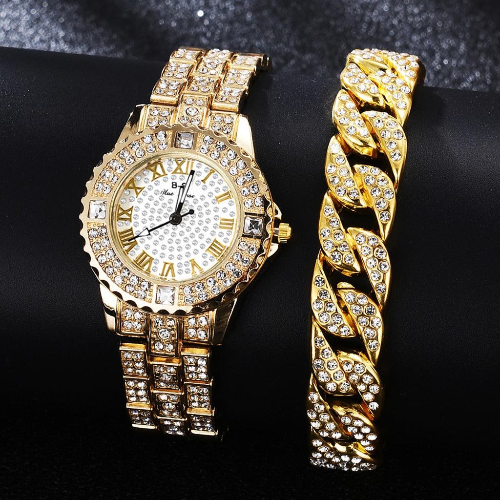 Relógio Feminino Diamante + Pulseira - Lumero