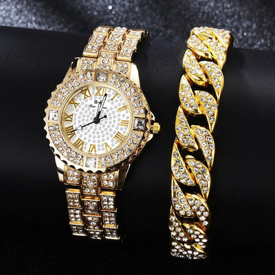 Relógio Feminino Diamante + Pulseira - Lumero